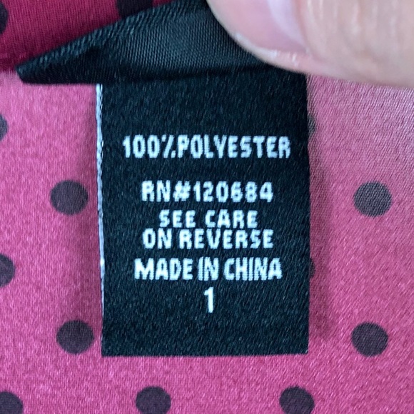 Torrid Women's Red Sheer Polka Dot Blouse 1094 - Picture 7 of 7